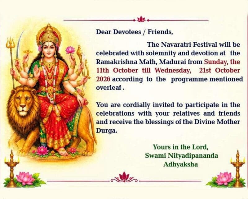 Sri Sri Durga Puja 2026 Programme
