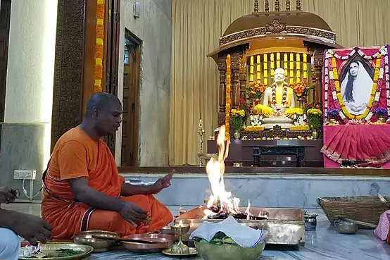 Homa ritual on Sri Sarada Devi Titi Puja